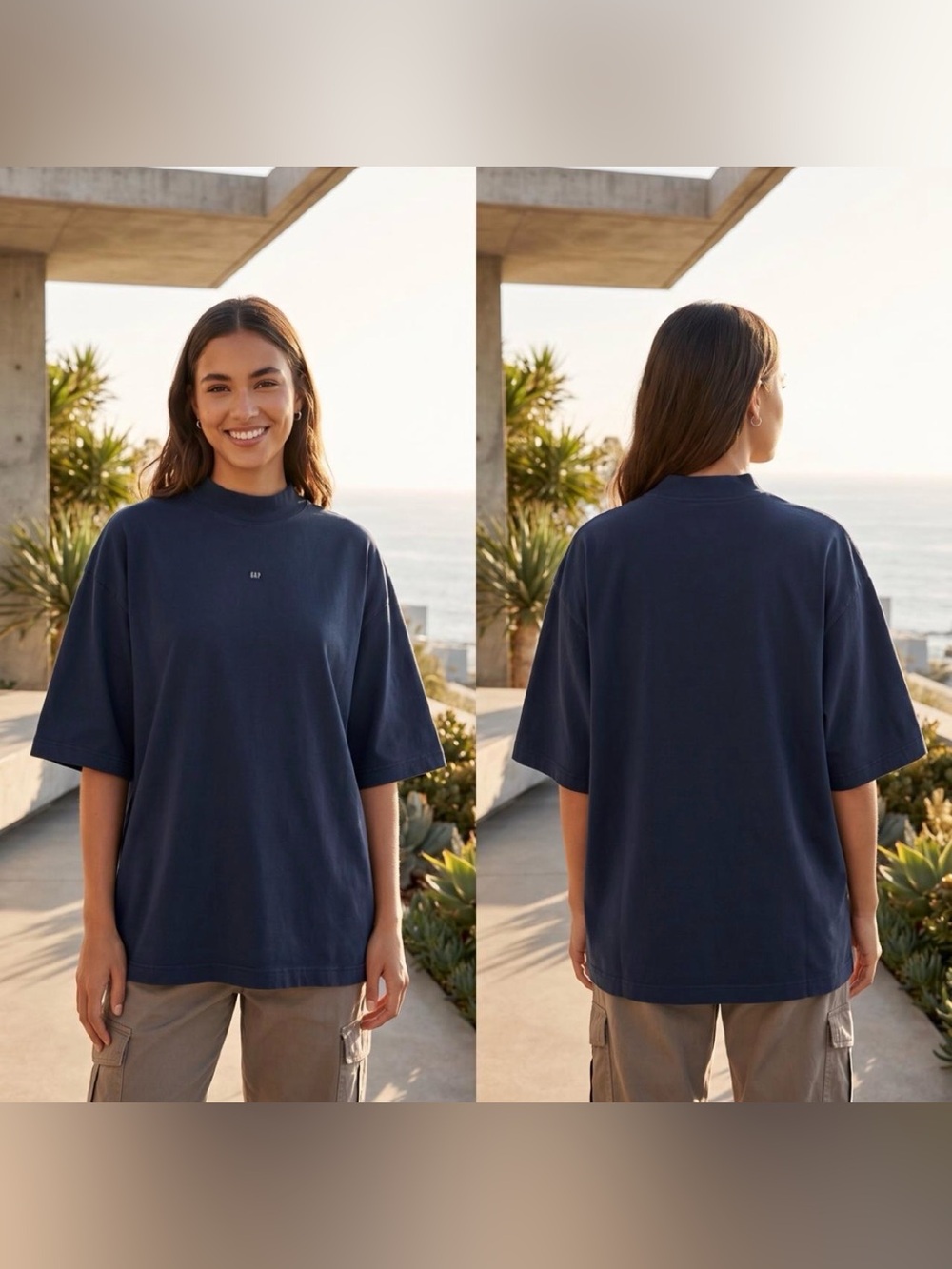 Yeezy Gap Engineered by Balenciaga Logo 3/4 Sleeve Tee